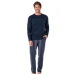 pierre cardin paris Pierre Cardin Uzun Kollu Pamuklu Pijama Takımı, L, 6.SO.0.WE.9.TO.5.P.C, Lacivert, erkek