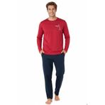 pierre cardin paris Pierre Cardin Uzun Kollu Pamuklu Pijama Takımı, M, 6.SO.1.WE.0.TO.3.P.C, Bordo, erkek