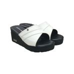 Pierre Cardin PC-3506 Beyaz Kadın Dolgu Topuk Terlik