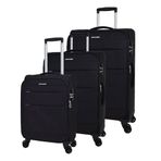Pierre Cardin PC4200 Siyah Ultra Light Hafif Lüx Kumaş 3'lü Valiz Seti