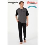 Pierre Cardin Premium Erkek Jakarlı Kısa Kollu Şortlu Kutulu Damat Çeyiz/Günlük 3'Lü Pijama Takım