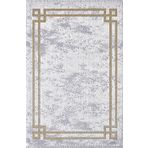 Pierre Cardin QT07C La Vita Modern Çizgili Gri Sarı Bej 100x200 cm Salon Halı