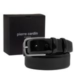Pierre Cardin Rugan Deri Erkek Kemeri (En 3,5 cm) PC100A (Siyah Rugan, 120 CM)