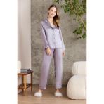 Pierre Cardin Saten Biyeli Pijama Takımı - 1200 - Royal - 2XL