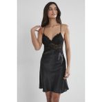 Pierre Cardin Saten Dantelli Gecelik - 608 - Siyah
