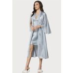 Pierre Cardin Saten Dantelli Gecelik ve Sabahlık Takımı 4375 Mist