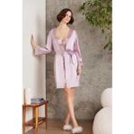 Pierre Cardin Saten Gecelik Sabahlık Pijama Şort 6'lı Çeyiz Seti 6000 Rose