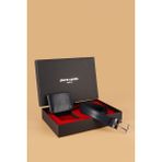 Pierre Cardin -Set 3- % 100 Hakiki Deri Özel Hediye Kutulu Damat Kemer Cüzdan Çeyiz Seti LACİVERT