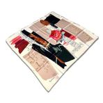 Pierre Cardin Siyah - Beyaz Karma Desenli Tivil İpek Eşarp 8370438-972
