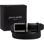 Pierre Cardin Siyah Deri Otomatik Tokalı Erkek Kemeri (En 3,5 Cm) PCOTM01S6T - 120 cm