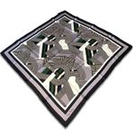 Pierre Cardin Siyah - Gri Geometrik Desen Tivil İpek Eşarp 8339438-912
