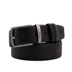 Pierre Cardin Siyah-Lacivert Çift Taraflı Deri Kemer PC-CİFT04SL2 - 110 cm - Siyah - Lacivert