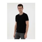 Pierre Cardin Siyah Slim Fit Bisiklet Yaka Triko Tişört 50306045-VR046