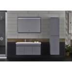 Pierre Cardin Summer 100CM Mat Antrasit (Gri) Banyo Dolabı (Ayna+Lavabo+Alt Dolap) - Antrasit - Gri