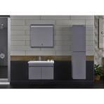 Pierre Cardin Summer 70CM Mat Antrasit Banyo Dolabı (Ayna+Lavabo+Alt Dolap) - Antrasit - Gri