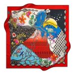 Pierre Cardin Sura Ipek Eşarp 7815-312 - 90 x 90 cm - Kırmızı - Renkli