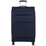 Pierre Cardin Trolley 70 cm Büyük Boy Lacivert Çekçekli Kumaş Valiz