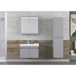 Pierre Cardin Winter 70CM Antrasit Banyo Dolabı (Ayna+Lavabo+Alt Dolap) - Antrasit - Gri