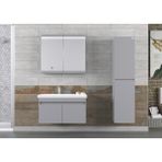 Pierre Cardin Winter 85CM Antrasit Banyo Dolabı (Ayna+Lavabo+Alt Dolap) - Antrasit - Gri