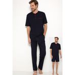 Pierre Cardin%100 Pamuk Erkek Pijama Takımı, Lacivert, 2XL