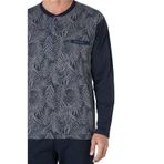 Pierre Cardin%100 Pamuklu Jakarlı Düğmeli Erkek Pijama Takımı, Lacivert, XL