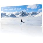 Pierrebella Penguen Temalı 90X40 cm Mouse Pad, Dikişli Kenar, Kaymaz, Ultra Geniş Mousepad 90X40 cm - Beyaz