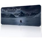 Pierrebella Penguen Temalı 90X40 cm Mouse Pad, Dikişli Kenar, Kaymaz, Ultra Geniş Mousepad 90X40 cm - Siyah