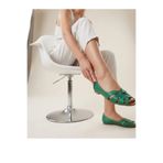 PİERRO SHOES Hakiki Deri Örgü Detaylı Açık Burun Günlük Kadın Babet