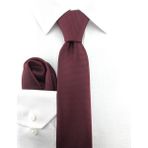 Pierroni Bordo Oxford Desen Mendilli Kravat