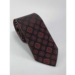 PİERRONİ Siyah Bordo Desenli Kravat