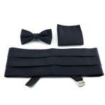 PİERRONİ Siyah Kuşak Papyon Mendil Set