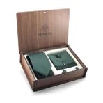 PİERRONİ Yeşil Kravat 4'Lü Özel Ahşap Kutulu Set
