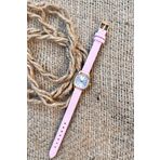 pierrose Pembe Deri Kordon Vintage Klasik Minimal Kadın Kol Saati