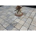 Pietramosaic Eskitme Doğal Taş Dekorasyon Gümüş Silver Traverten Mermer Duvar Kaplama Fileli Mozaik 5x5 cm