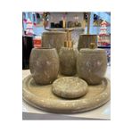 Pietro Di Marble 11 PARÇA OVAL MODEL AKSESUARLI MERMER BANYO SETİ (Beyaz,Siyah,Gri,Bej,Traverten,Antrasit,Yeşil)