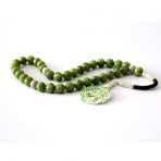 Pigado 1000 Ayar Gümüş Kazaz Püsküllü Yeşim Taşı Tesbih