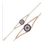 Pigado 925 Ayar Gümüş 19 cm Rose Nazar Bileklik