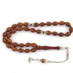 Pigado 925 Ayar Gümüş Püsküllü Arpa Kesim Tuğra Motifli Sade Kuka Tesbih