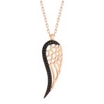 Pigado 925 Ayar Gümüş Taşlı Tek Kanat Kadın Kolye