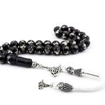 Pigado 925 Ayar Gümüş Tuğra Motifli Gürcistan Oltu Taşı Tesbih