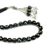 Pigado 925 Ayar Gümüş Üç Hilal Model Erzurum Oltu Taşı Tesbih