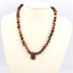 Pigado Parça Kesim Gerçek Damla Kehribar Cilasız 45 cm Kolye