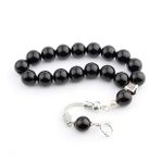 Pigado Siyah Oniks Doğal Taş 12 mm 17'li Efe Tesbihi