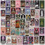 PIGBIT 50 ADET Gotik İskelet Tarot Okuma Çıkartmaları - Kitap Aşığı Estetik Çıkartmalar Scrapbooking, Günlük Tutma, Dizüstü Bilgisayar, Su Şişesi, Vintage Dark Academia Okuyucular için
