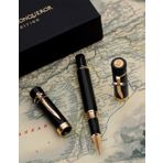 Piguet Genève – Lüks ve Ergonomik Dolma Kalem & Tükenmez Kalem – Fatih Sultan Mehmed Özel Seri – Alman M Uç, Altın Kaplama – Evrensel Refill, Premium Hediye Kutulu (Tükenmez Kalem)