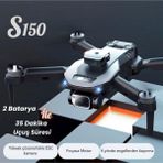 Piha S150 Drone Fırçasız Motor 2batarya ile 35DAKIKA Uçuş Süresi 1080P Hd Hareketli Kamera Engelden Kaçınma Modu - Siyah - 2 Batarya