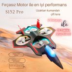 Piha S152 Drone Fırçasız Motor 2 Batarya Ile 20 Dakika Uçuş 720P Hd Kamera Işıklı Drone - Siyah