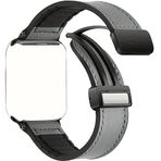 Piili Apple Watch 42-44-45-46-49 mm Vintage Leather Akıllı Saat Kayışı Gri