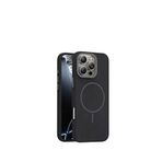 Piili iPhone 15 Pro Max Siyah Soft Aura Magsafe Uyumlu Telefon Kılıfı