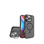 Piili iPhone 16 Magsafe Metal Bracket Mat Siyah Uyumlu Telefon Kılıfı